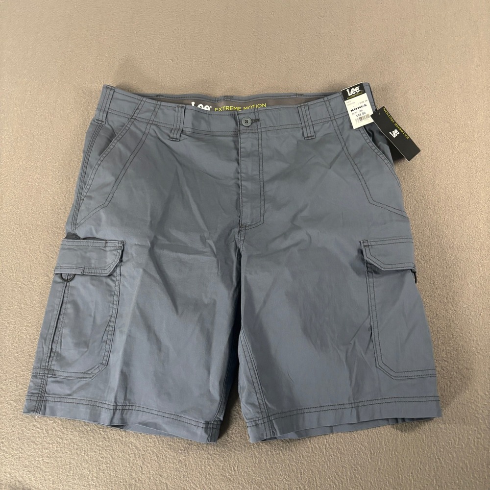 Lee Extreme Motion Cargo Shorts Mens Size 38 Slate Blue Outdoor 102187013
